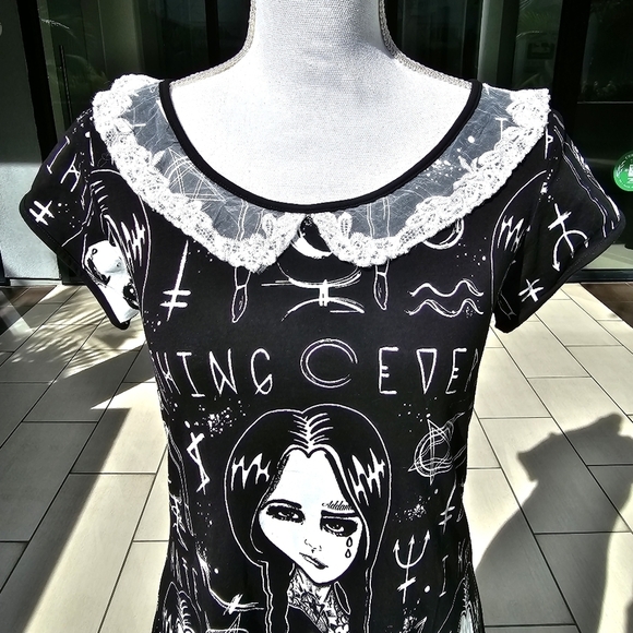 Rat Baby ✦ Occult Gothic Dress ✦ “I Hate Everything” Statement Print XL Rare HTF - Picture 4 of 17